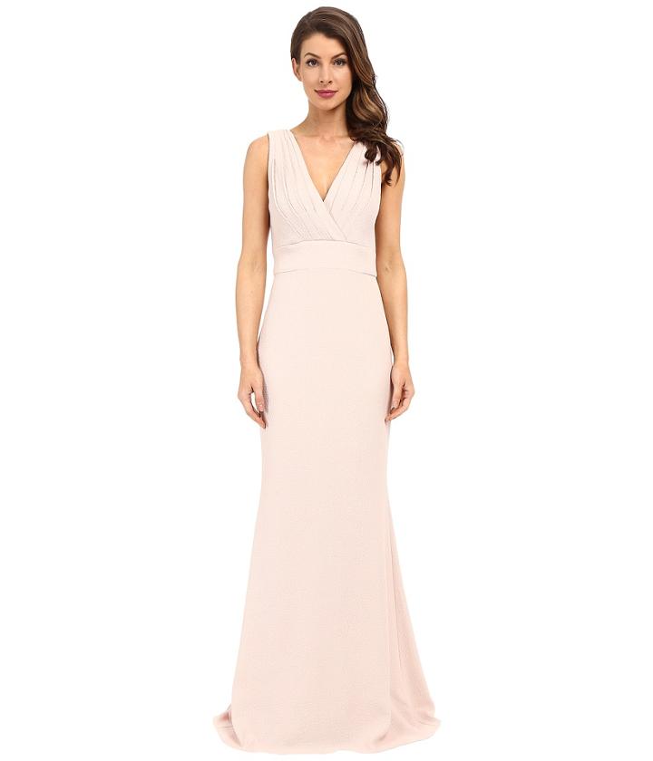 Badgley Mischka - Foil Crepe V-neck Dress