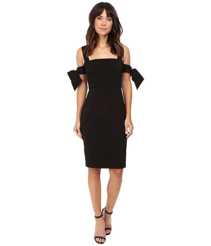 Badgley Mischka - Off The Shoulder Bow Sleeve Cocktail Dress