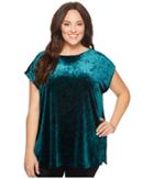 Vince Camuto Specialty Size - Plus Size Extend Shoulder Crushed Velvet Top