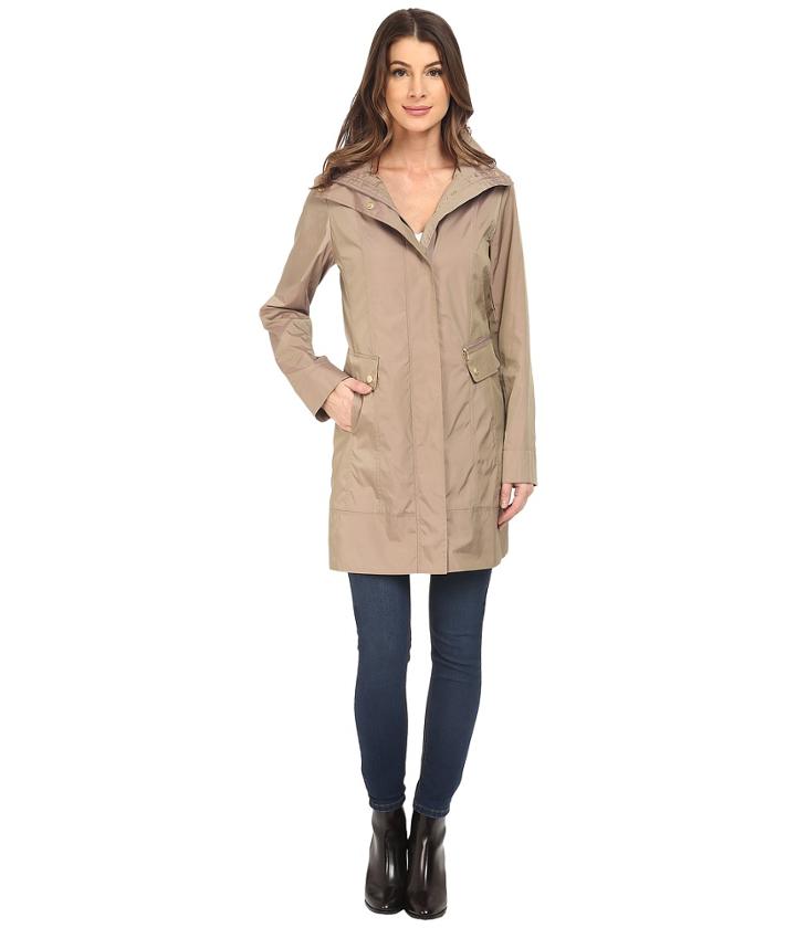 Cole Haan - Single Breasted Rain Jacket With Removable Hood Packable Jacket