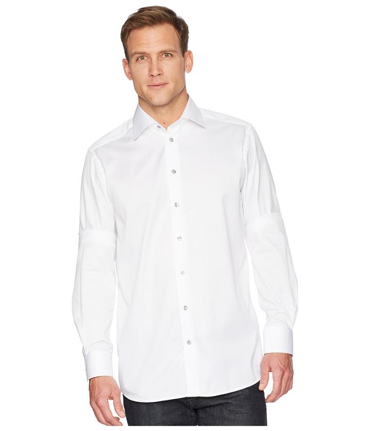 Eton - Contemporary Fit Twill Shirt W/ Grey Button