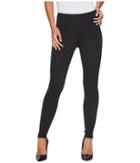 Liverpool - Reese Ankle Leggings With Slimming Waist Panel In Texture Houndstooth Ponte Knit In Magnet