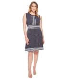 Michael Michael Kors - Plus Size Simple Dot Sleeveless Border Dress