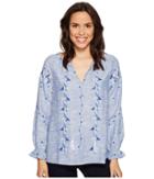 Dylan By True Grit - Rosemary Tribal Indigo Blouse
