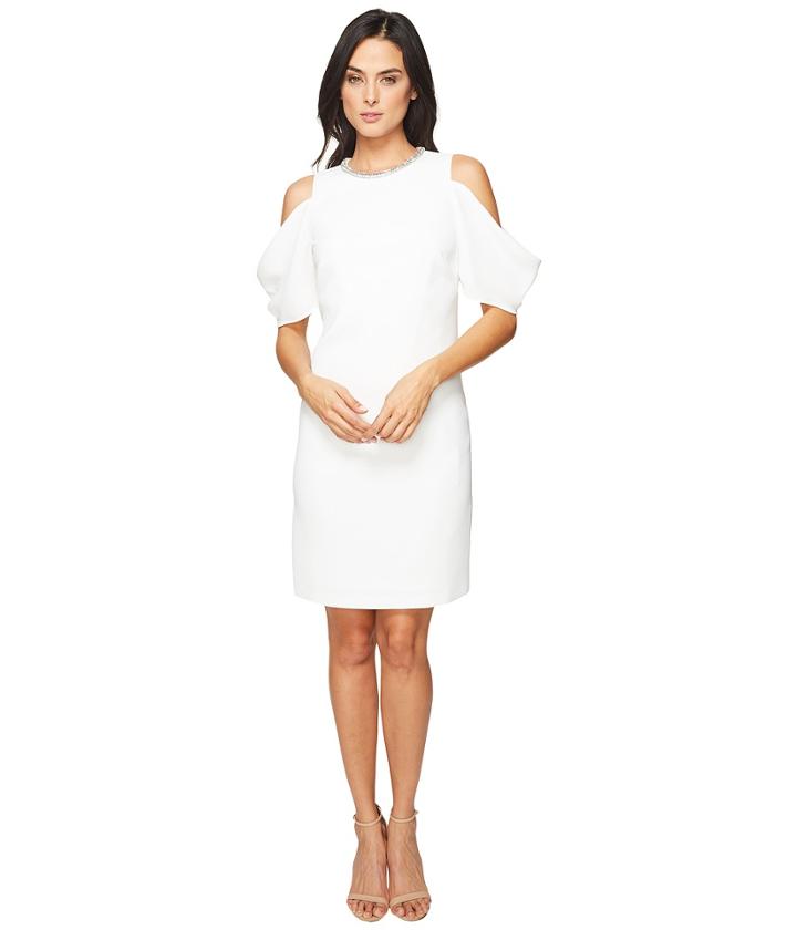 Laundry By Shelli Segal - Embellished Neck Crepe Dress