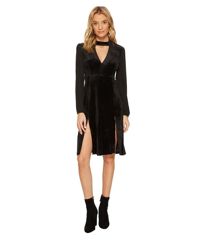 Jack By Bb Dakota - Sherwood Deep-v Velvet Dress With Crepe De Chine Contrast