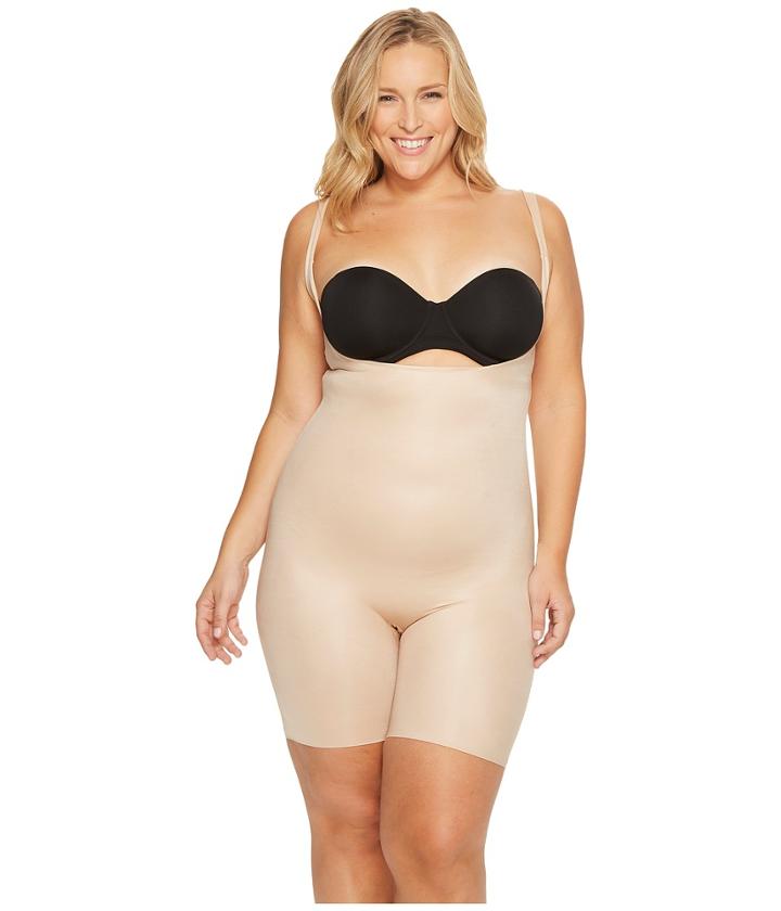 Spanx - Plus Size Power Conceal-her Open Bust Mid Thigh Bodysuit