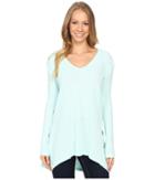 Mod-o-doc - Textured Slub Stripe Seamed V-neck Long Sleeve Tee