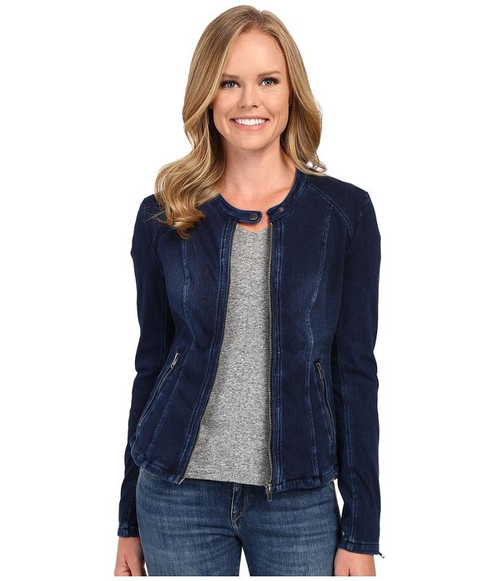 Liverpool - Zip Front Powerflex Knit Denim Stretch Moto Jacket