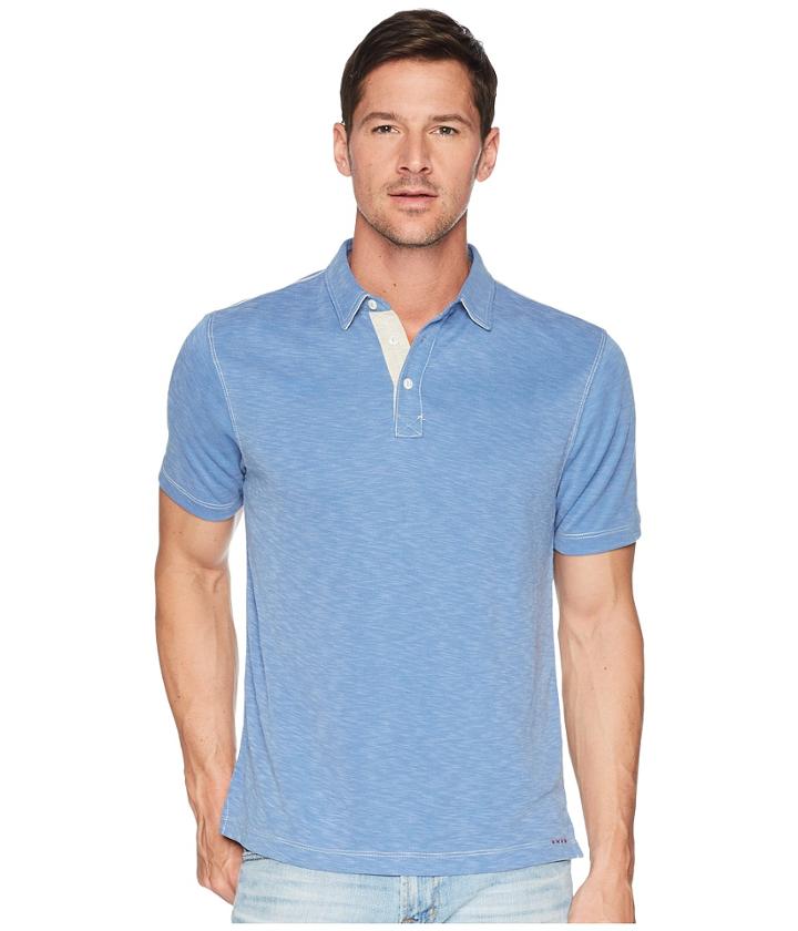 True Grit - Lux Textured Tencel Short Sleeve Knit Polo With Contrast Stitch