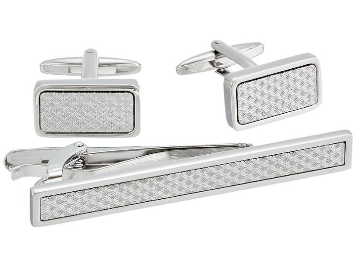 Stacy Adams - Silver With Textured Silver Inlay Set