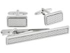 Stacy Adams - Silver With Textured Silver Inlay Set