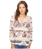 Brigitte Bailey - Gizela Long Sleeve Printed Top With Lace