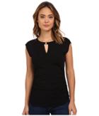 Vince Camuto - Cap Sleeve Keyhole Top W/ Hardware