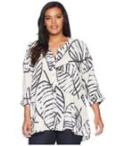 Nic+zoe - Plus Size Etched Leaves Top
