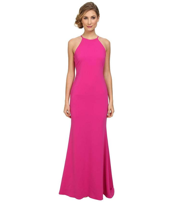 Badgley Mischka - Stretch Crepe Halter Gown
