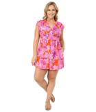 Lauren Ralph Lauren - Plus Size Oceania Floral Farrah Dress 100% Crushed Cotton Cover-up