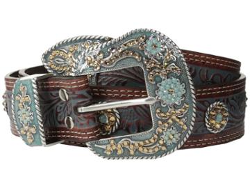 M&amp;f Western - Nocona Embossed Wash Rihinstone Concho Belt