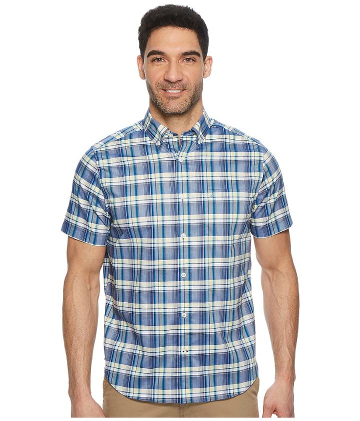 Nautica - Short Sleeve Wear To Work Large Plaid Shirt