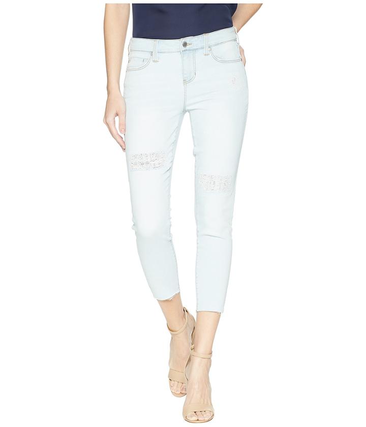 Liverpool - Petite Alec Crop Raw Hem In Vintage Super Comfort Stretch Denim In Sunpeak Mended
