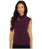 Calvin Klein - Sleeveless High Neck Blouse With Hardware