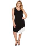 Karen Kane Plus - Plus Size Color Block Asymmetric Hem Tank Dress