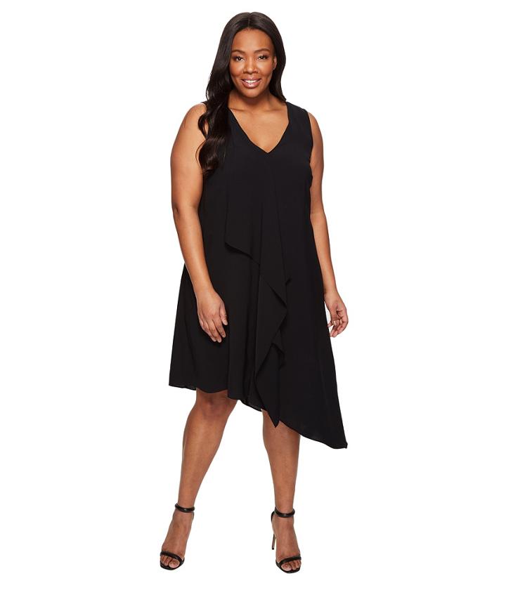 Adrianna Papell - Plus Size Asymmetrical Front Drape Dress