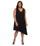 Adrianna Papell - Plus Size Asymmetrical Front Drape Dress