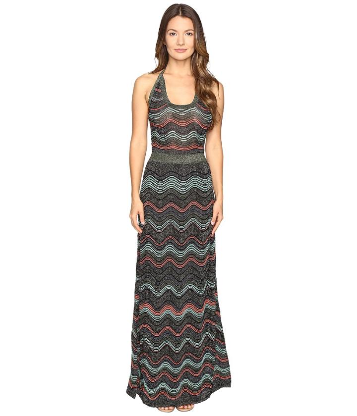 M Missoni - Lurex Ripple Halter Neck Maxi Dress