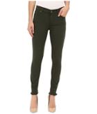 7 For All Mankind - The Ankle Skinny With Raw Hem In Olive