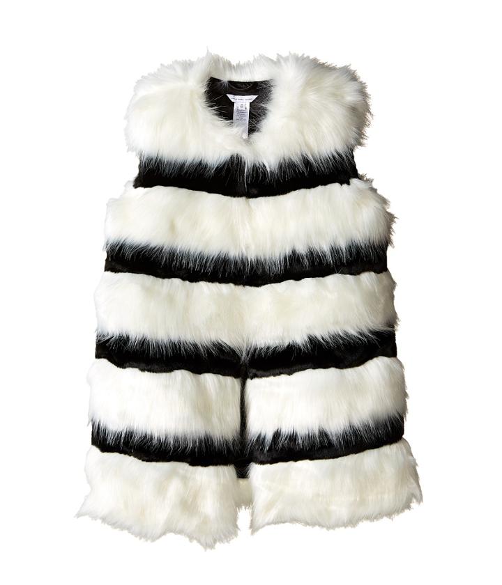 Little Marc Jacobs - Faux Fur Sleeveless And Striped Gilet