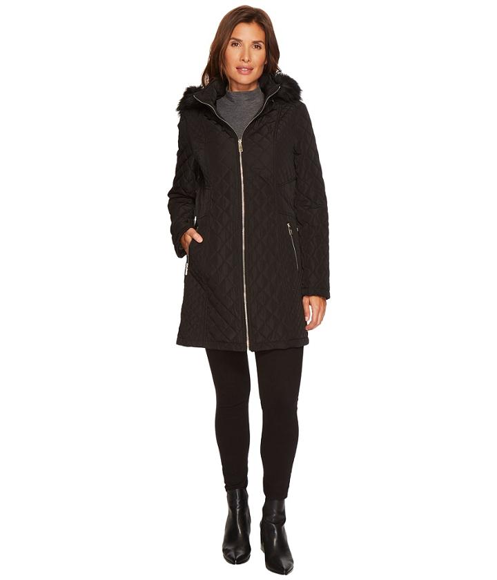 Ivanka Trump - Quilted Waist Seaming Detail W/ Faux Fur