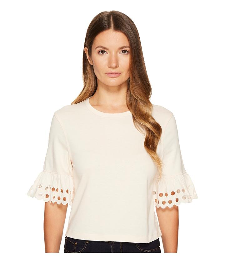 See By Chloe - Jersey And Embroidered Anglaise Tee