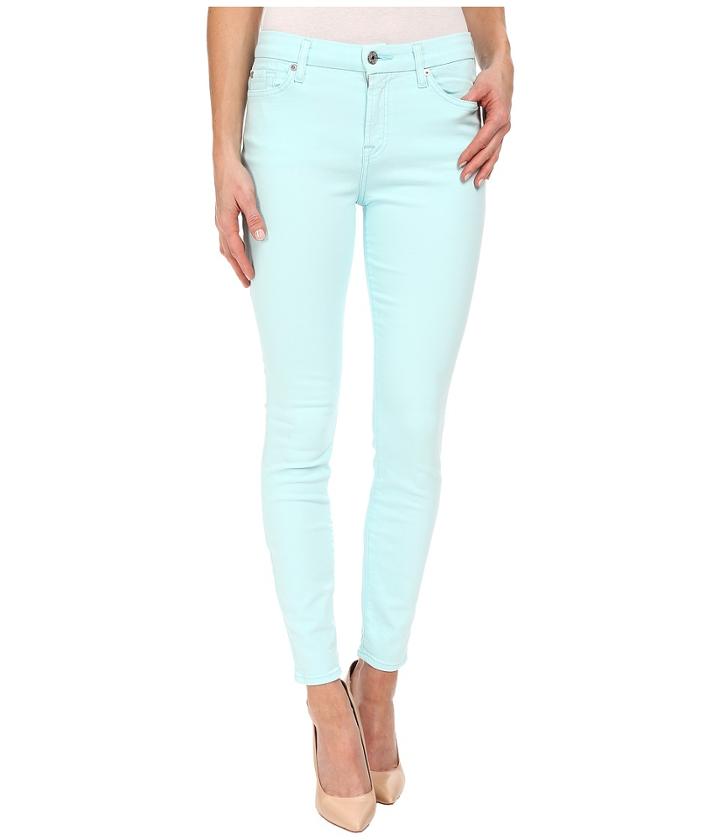 7 For All Mankind - The Mid Rise Ankle Skinny In Lucite Blue
