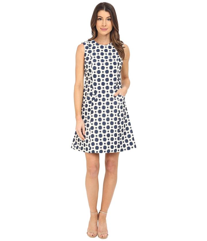 Donna Morgan - Sleeveless Jacquard Fit And Flare With Pockets