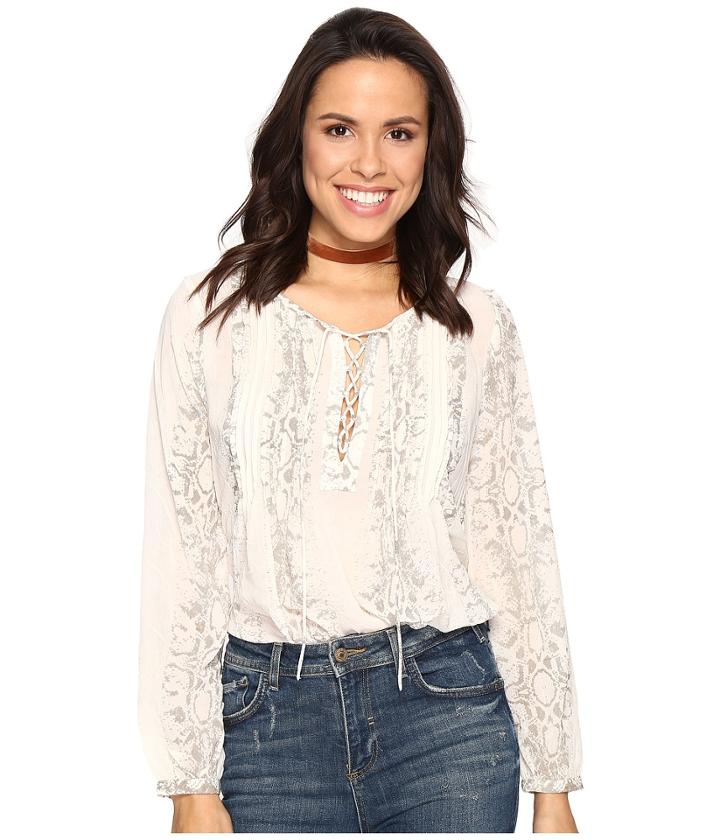 Lucky Brand - Lace-up Metallic Top