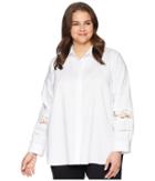 Calvin Klein Plus - Plus Size Boyfriend Blouse W/ Lace Detail