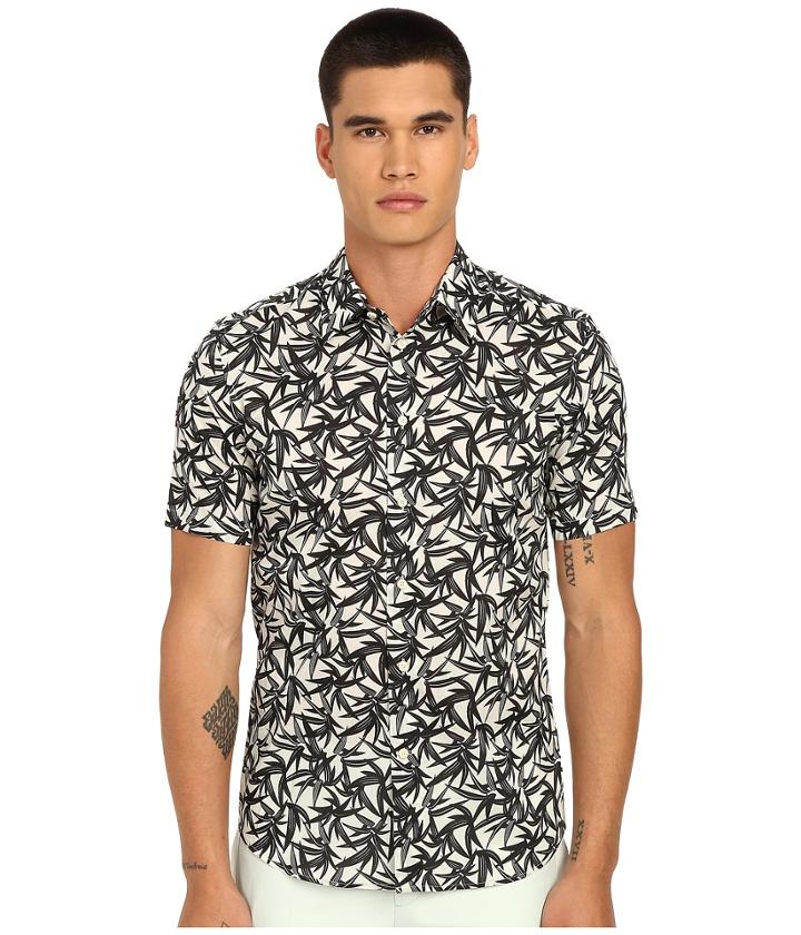 Marc Jacobs - Layered Leaf Slim Short Sleeve Button Up