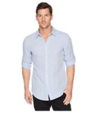 Perry Ellis - Slim Fit Solid Linen Roll Sleeve Shirt