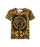 Versace Kids - Short Sleeve T-shirt W/ Medusa And Stripe Design