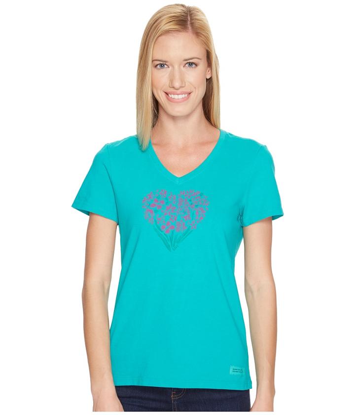 Life Is Good - Floral Heart Crusher Vee