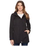 Cole Haan - Zip Front Double Face Packable Rain Jacket With Detachable Hood And Curved Hem Detail