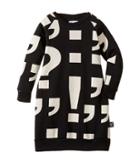 Nununu - Punctuation Print Extra Soft A-line Sweatshirt Dress