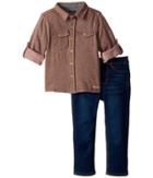 Hudson Kids - Two-piece Button Down Shirt W/ Knit Denim Pants Set