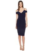 Laundry By Shelli Segal - Cold Shoulder Faux Wrap Dress