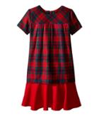 Oscar De La Renta Childrenswear - Holiday Plaid Wool Multi Layer Dress