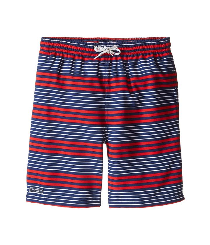Toobydoo - Multi Stripe White Lace Draw String Swim Shorts