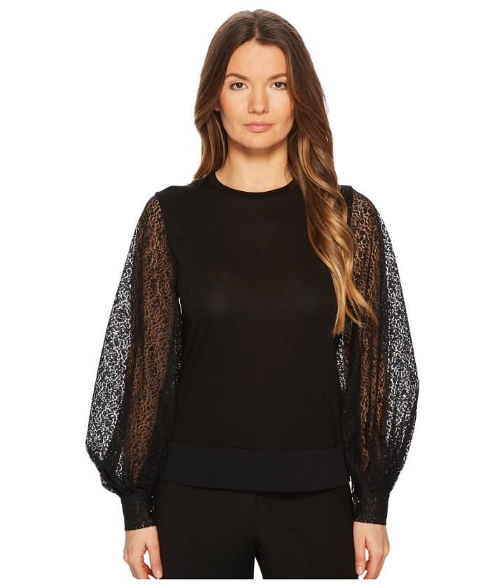 Neil Barrett - Viscose Jersey/lace Top