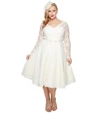 Unique Vintage - Plus Size Long Sleeve Martinique Swing Dress