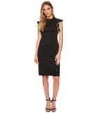 Calvin Klein - Scuba Sheath With Chiffon Sleeve With Pearl Trim Cd8m16jt